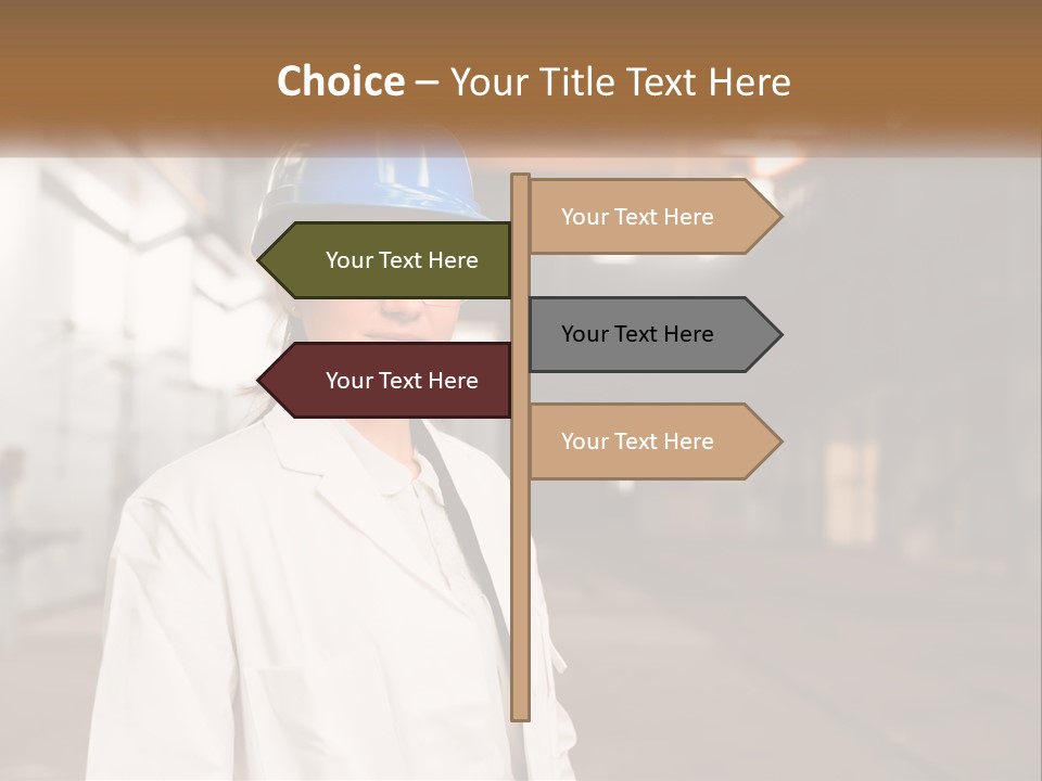 A Woman Wearing A Hard Hat And Glasses PowerPoint Template