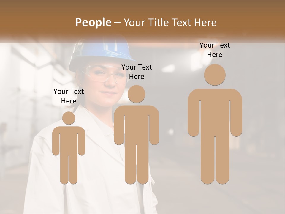 A Woman Wearing A Hard Hat And Glasses PowerPoint Template