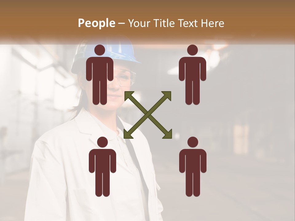 A Woman Wearing A Hard Hat And Glasses PowerPoint Template