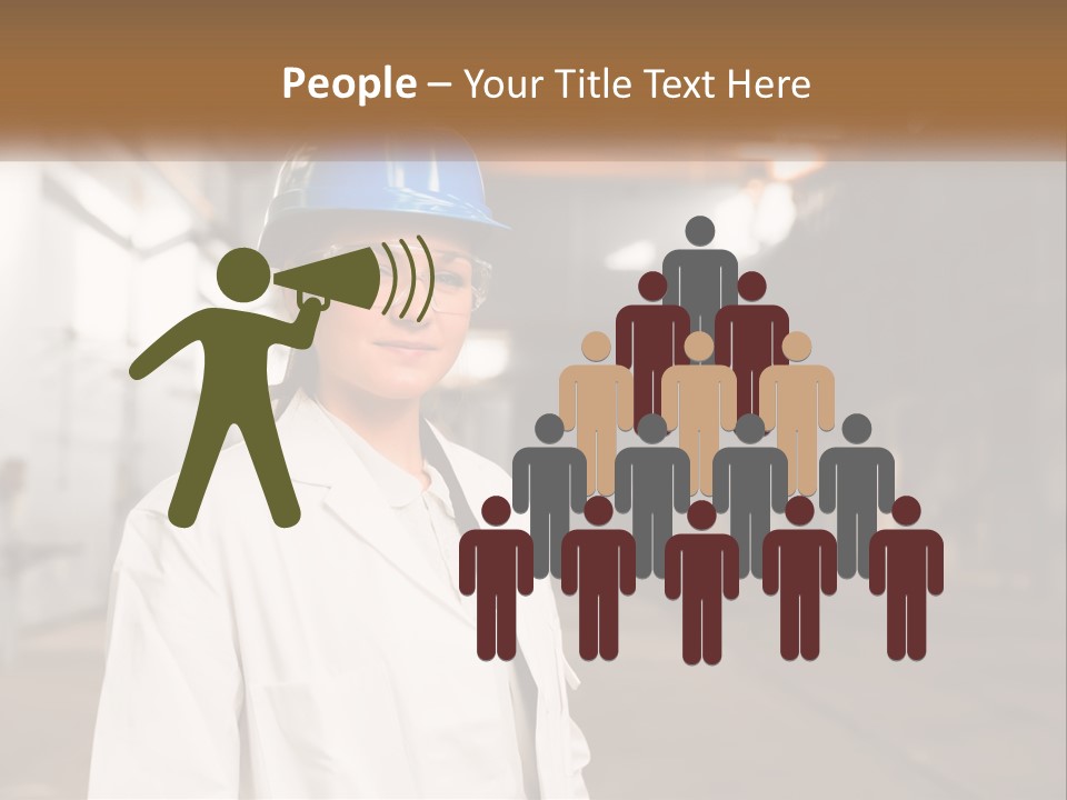 A Woman Wearing A Hard Hat And Glasses PowerPoint Template