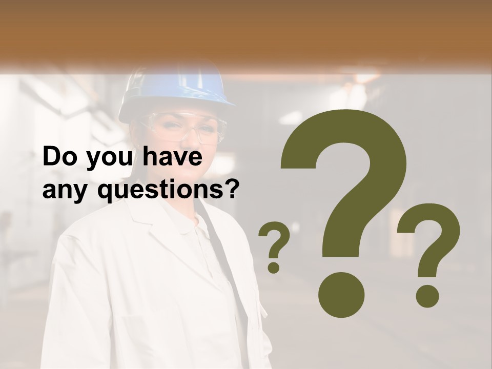 A Woman Wearing A Hard Hat And Glasses PowerPoint Template