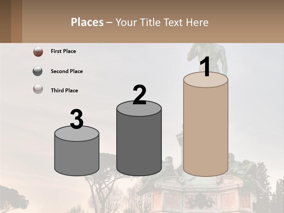 A Statue Of A Man Standing On Top Of A Pedestal PowerPoint Template