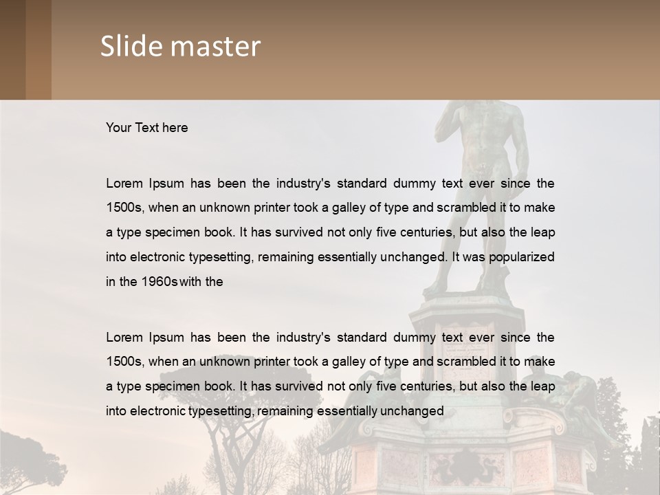 A Statue Of A Man Standing On Top Of A Pedestal PowerPoint Template