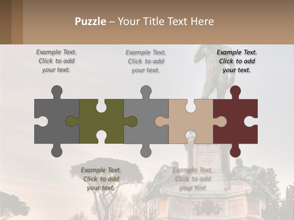 A Statue Of A Man Standing On Top Of A Pedestal PowerPoint Template