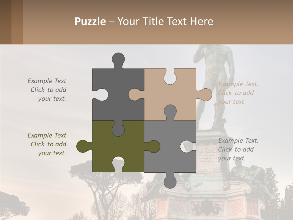 A Statue Of A Man Standing On Top Of A Pedestal PowerPoint Template