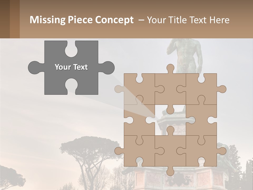 A Statue Of A Man Standing On Top Of A Pedestal PowerPoint Template