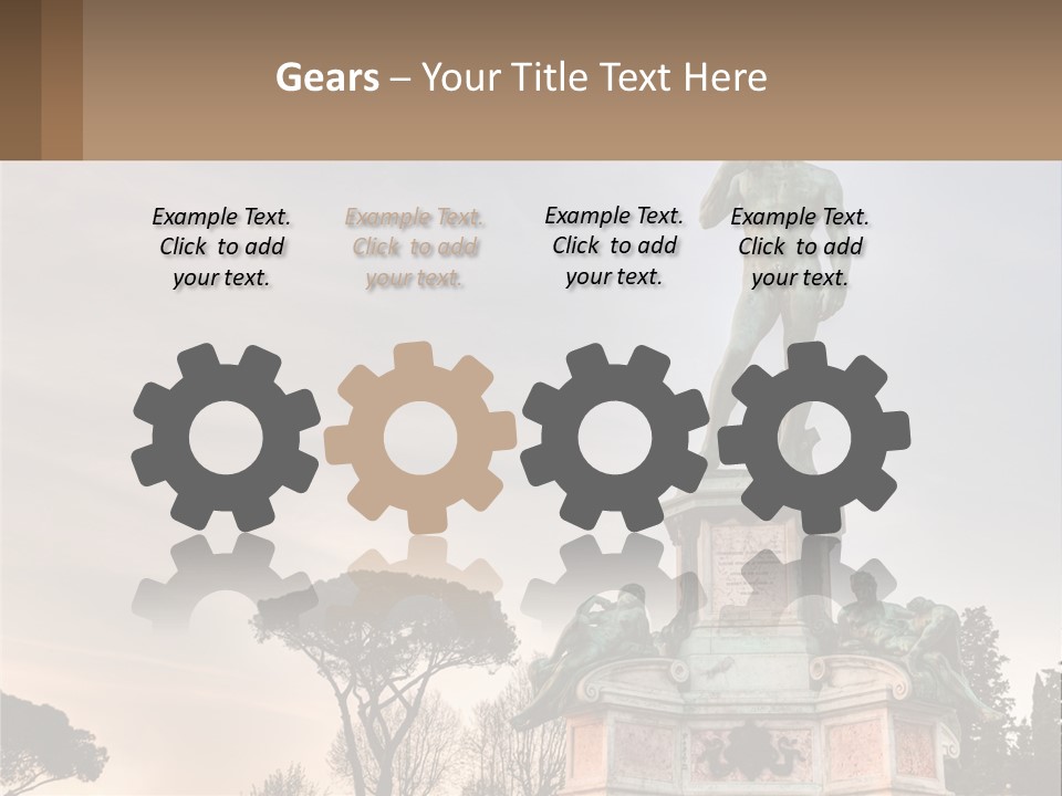 A Statue Of A Man Standing On Top Of A Pedestal PowerPoint Template