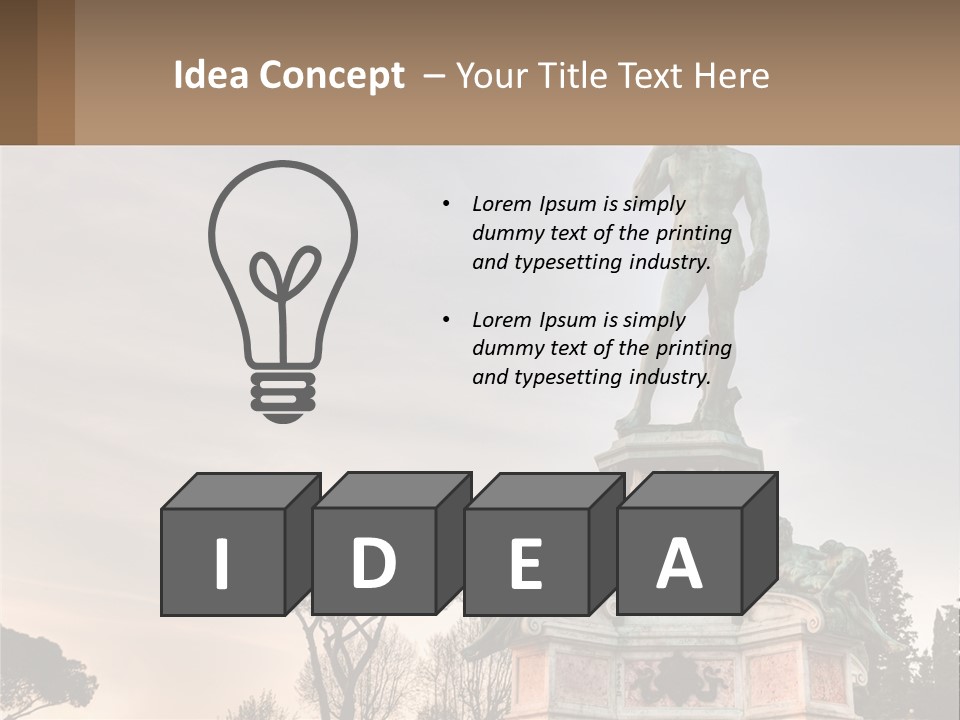 A Statue Of A Man Standing On Top Of A Pedestal PowerPoint Template