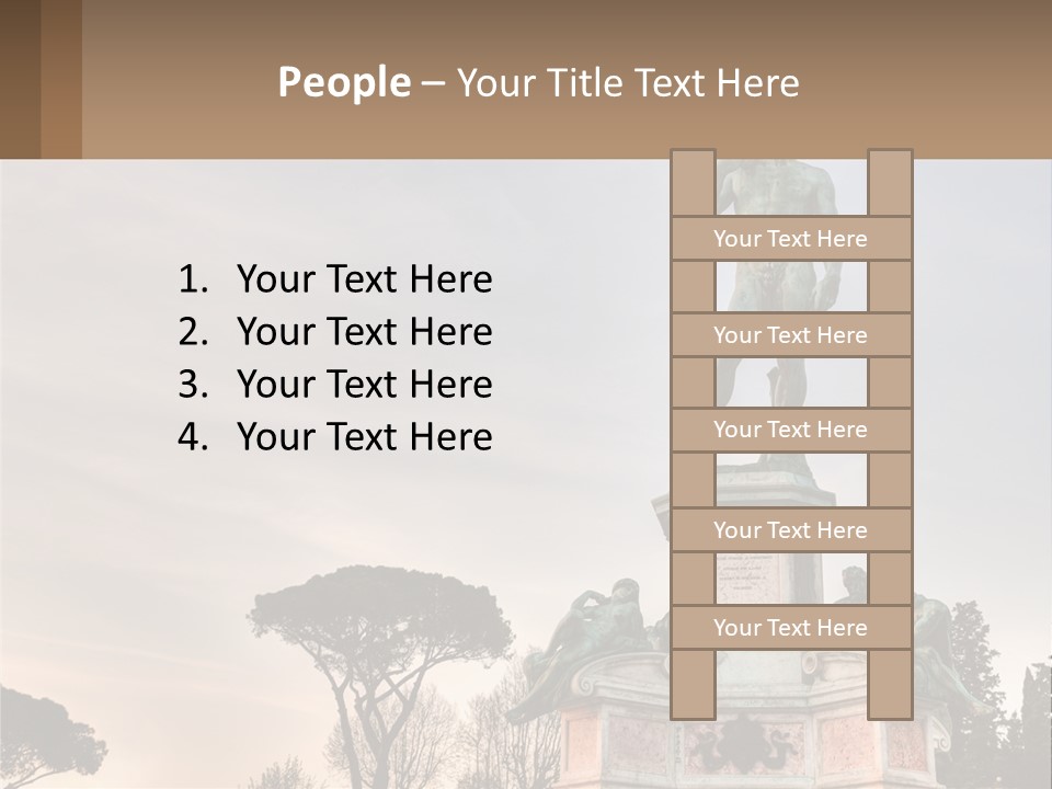 A Statue Of A Man Standing On Top Of A Pedestal PowerPoint Template