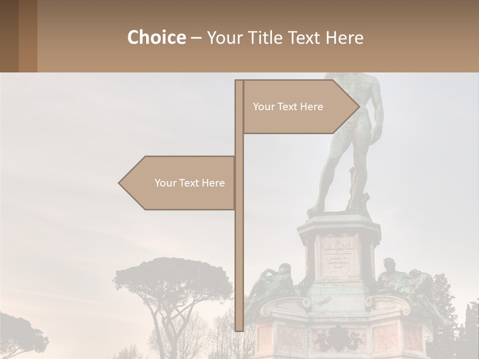 A Statue Of A Man Standing On Top Of A Pedestal PowerPoint Template