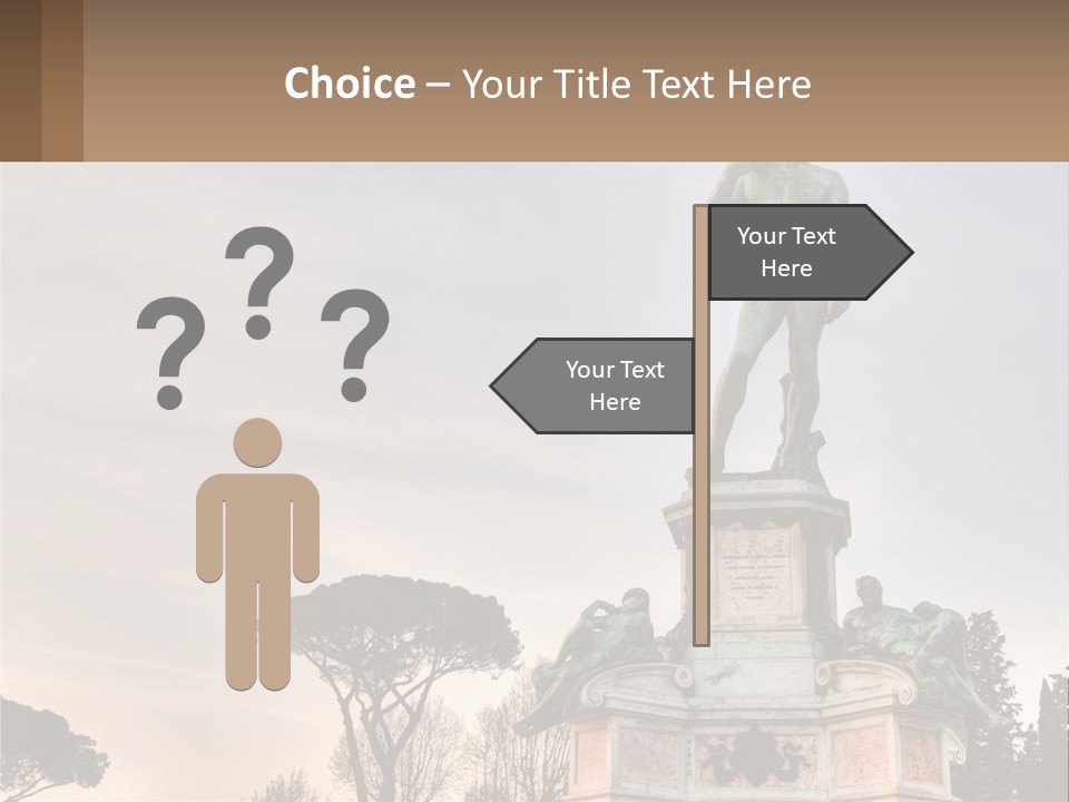 A Statue Of A Man Standing On Top Of A Pedestal PowerPoint Template