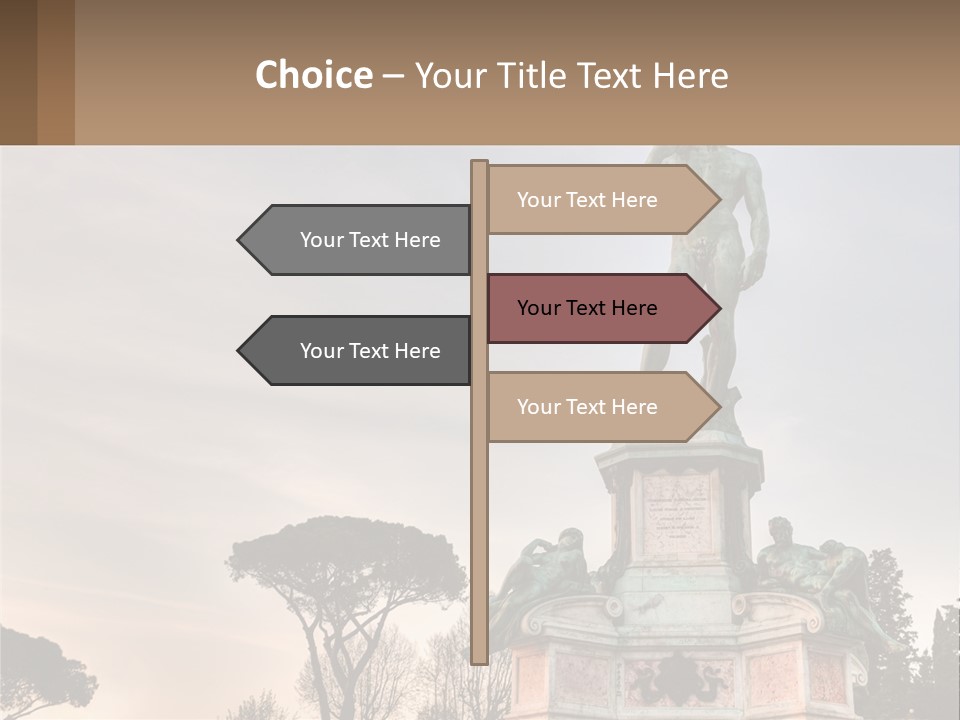 A Statue Of A Man Standing On Top Of A Pedestal PowerPoint Template