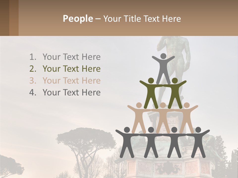 A Statue Of A Man Standing On Top Of A Pedestal PowerPoint Template