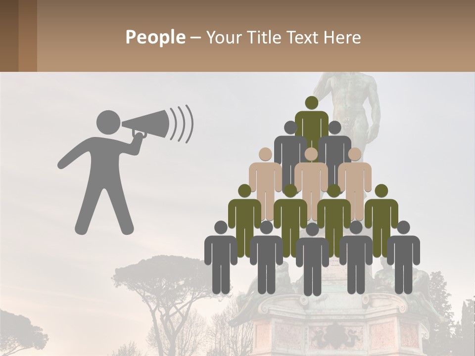 A Statue Of A Man Standing On Top Of A Pedestal PowerPoint Template