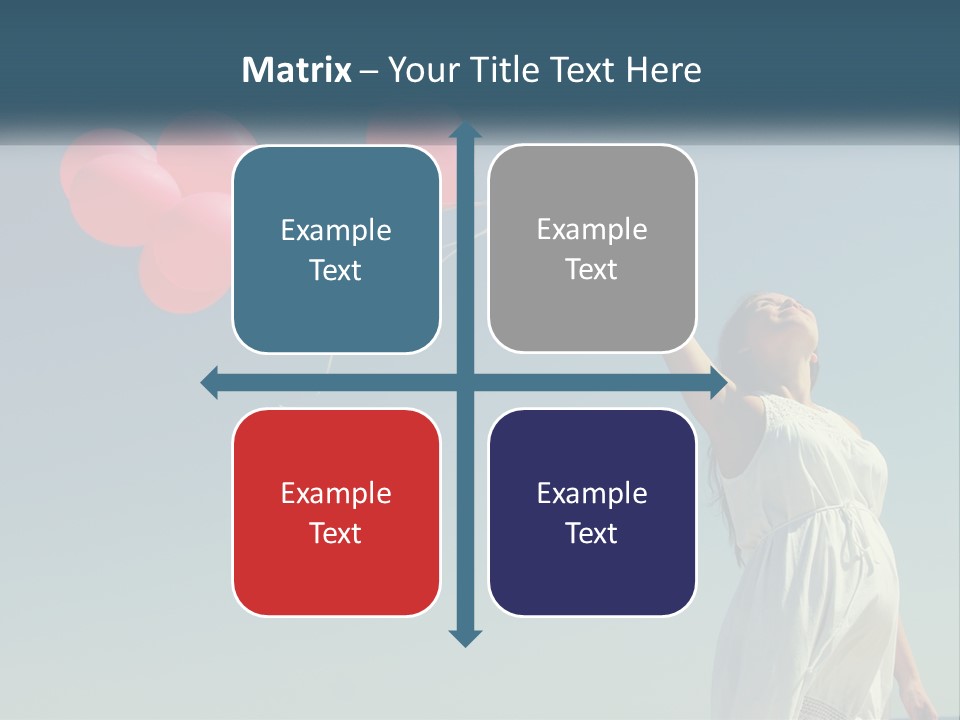 A Woman Holding A Bunch Of Red Balloons PowerPoint Template