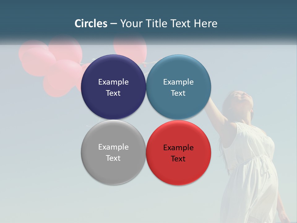 A Woman Holding A Bunch Of Red Balloons PowerPoint Template