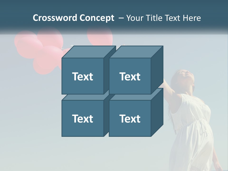 A Woman Holding A Bunch Of Red Balloons PowerPoint Template