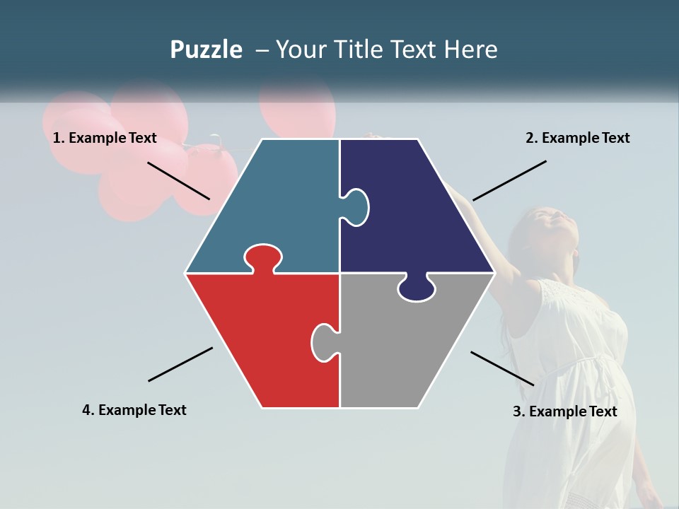 A Woman Holding A Bunch Of Red Balloons PowerPoint Template