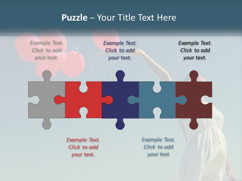 A Woman Holding A Bunch Of Red Balloons PowerPoint Template