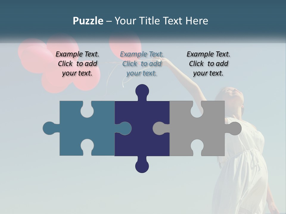 A Woman Holding A Bunch Of Red Balloons PowerPoint Template