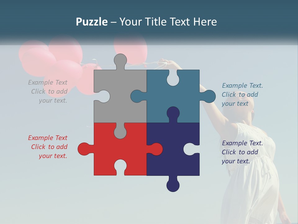 A Woman Holding A Bunch Of Red Balloons PowerPoint Template