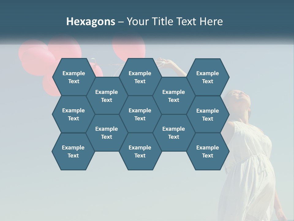 A Woman Holding A Bunch Of Red Balloons PowerPoint Template