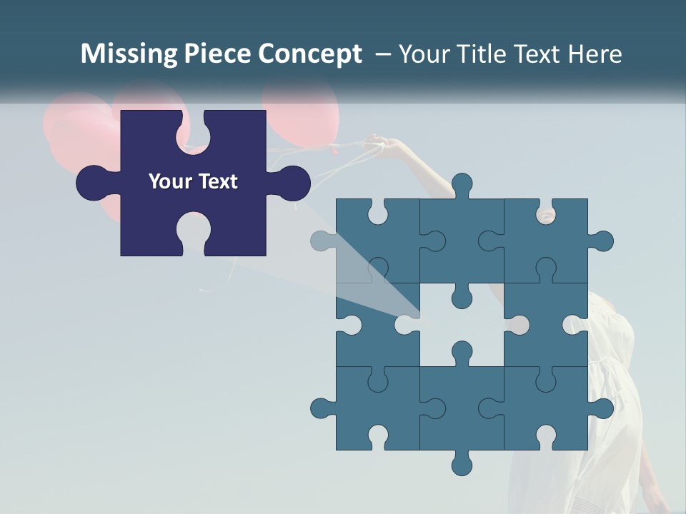 A Woman Holding A Bunch Of Red Balloons PowerPoint Template