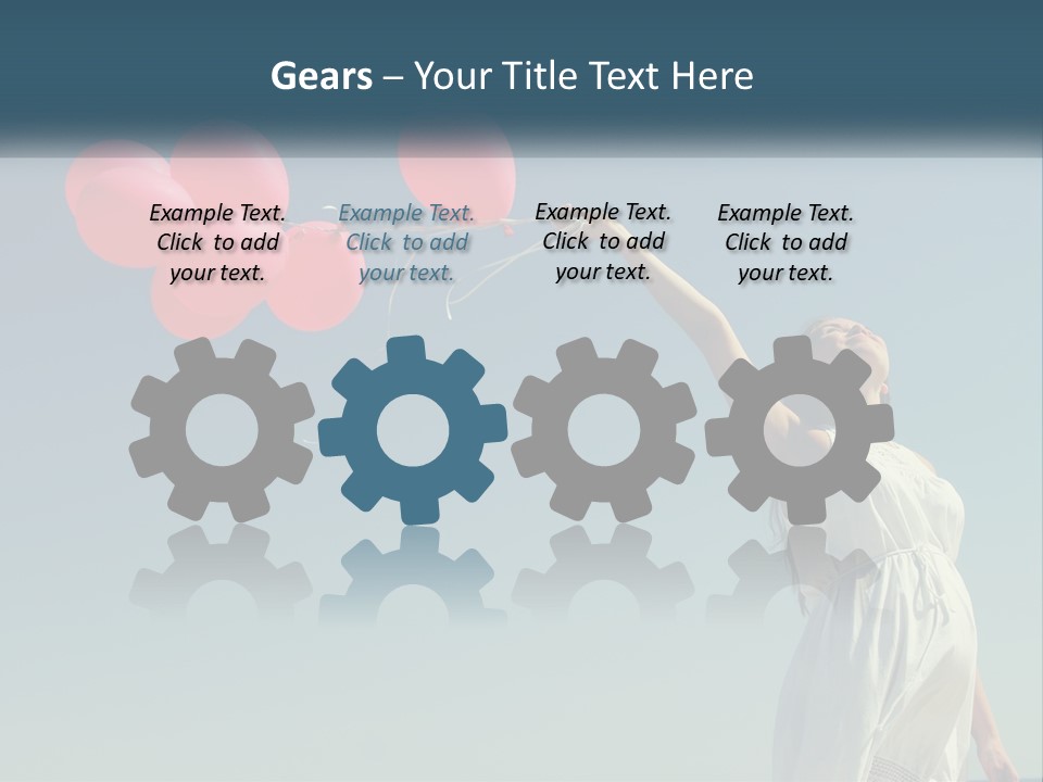 A Woman Holding A Bunch Of Red Balloons PowerPoint Template