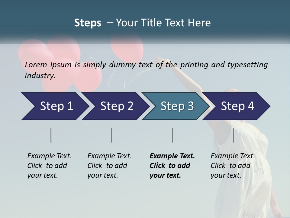 A Woman Holding A Bunch Of Red Balloons PowerPoint Template