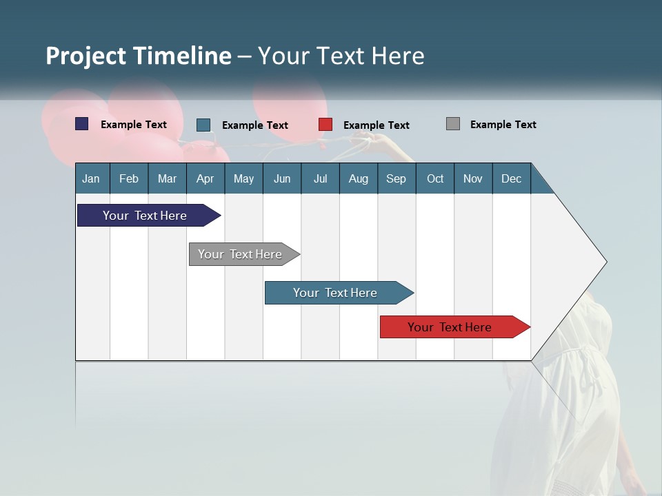 A Woman Holding A Bunch Of Red Balloons PowerPoint Template