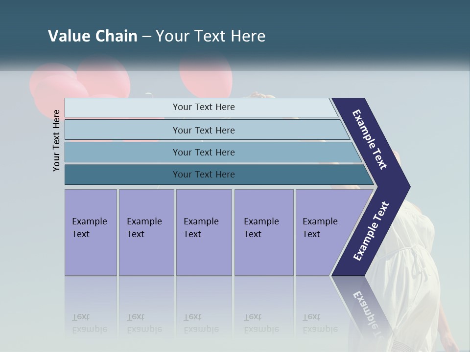 A Woman Holding A Bunch Of Red Balloons PowerPoint Template