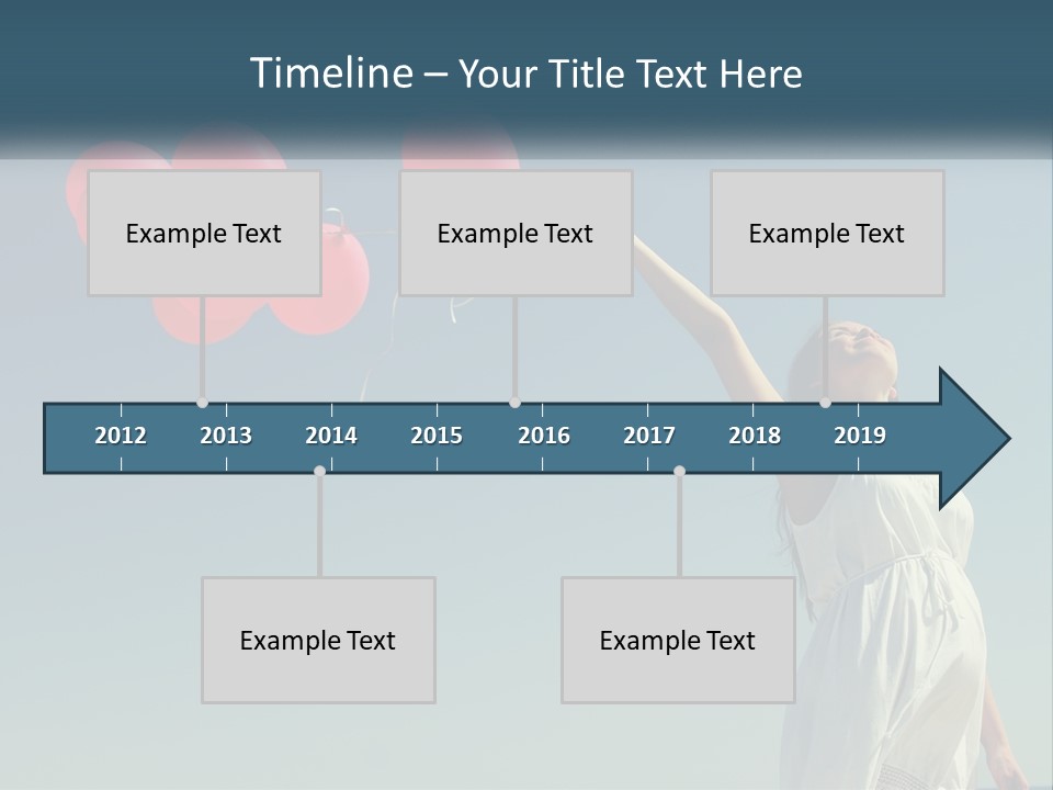 A Woman Holding A Bunch Of Red Balloons PowerPoint Template