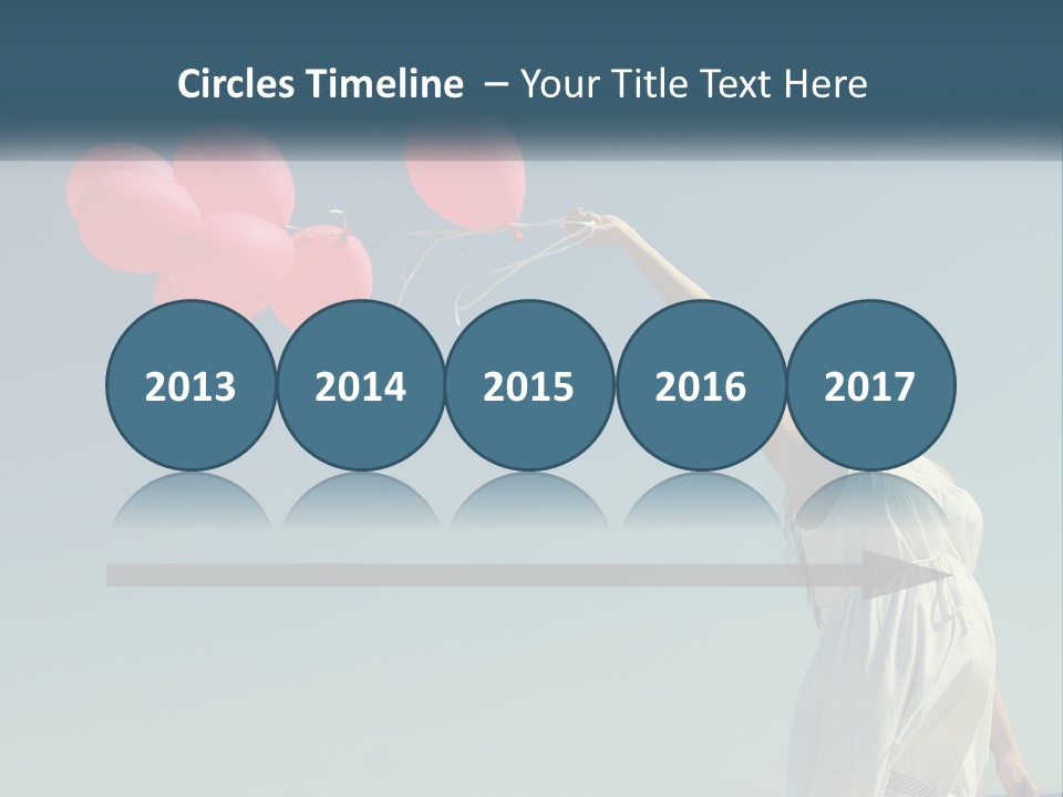 A Woman Holding A Bunch Of Red Balloons PowerPoint Template