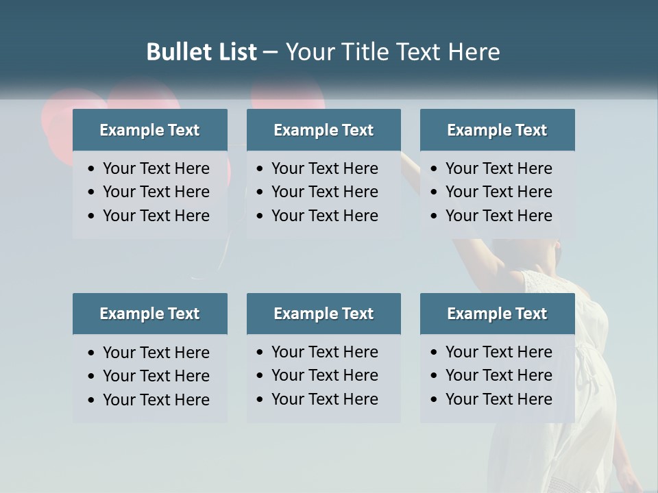 A Woman Holding A Bunch Of Red Balloons PowerPoint Template