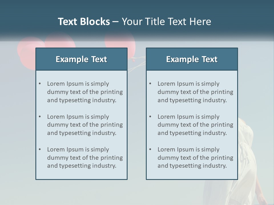 A Woman Holding A Bunch Of Red Balloons PowerPoint Template