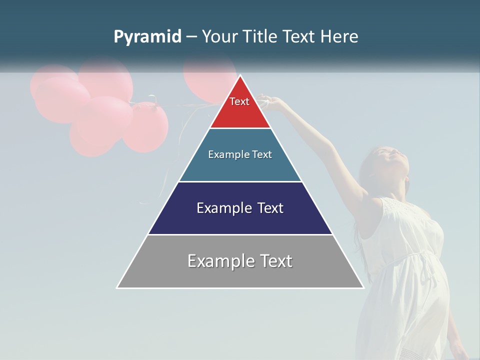 A Woman Holding A Bunch Of Red Balloons PowerPoint Template