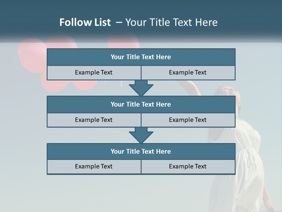 A Woman Holding A Bunch Of Red Balloons PowerPoint Template