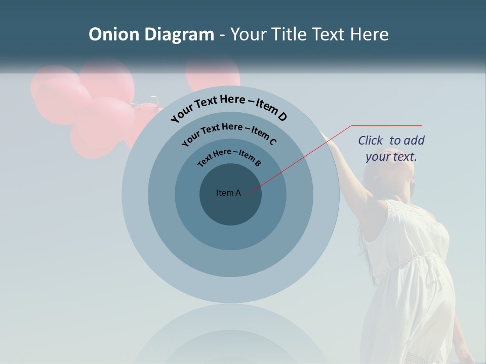 A Woman Holding A Bunch Of Red Balloons PowerPoint Template