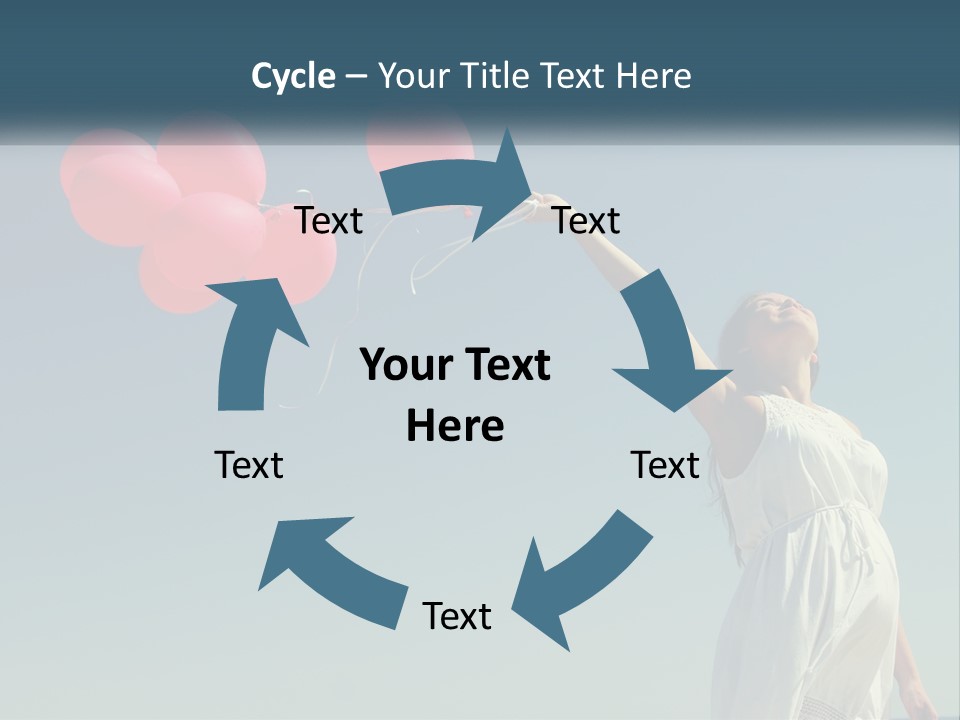 A Woman Holding A Bunch Of Red Balloons PowerPoint Template