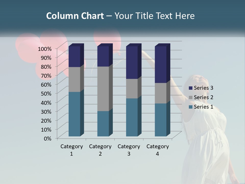 A Woman Holding A Bunch Of Red Balloons PowerPoint Template