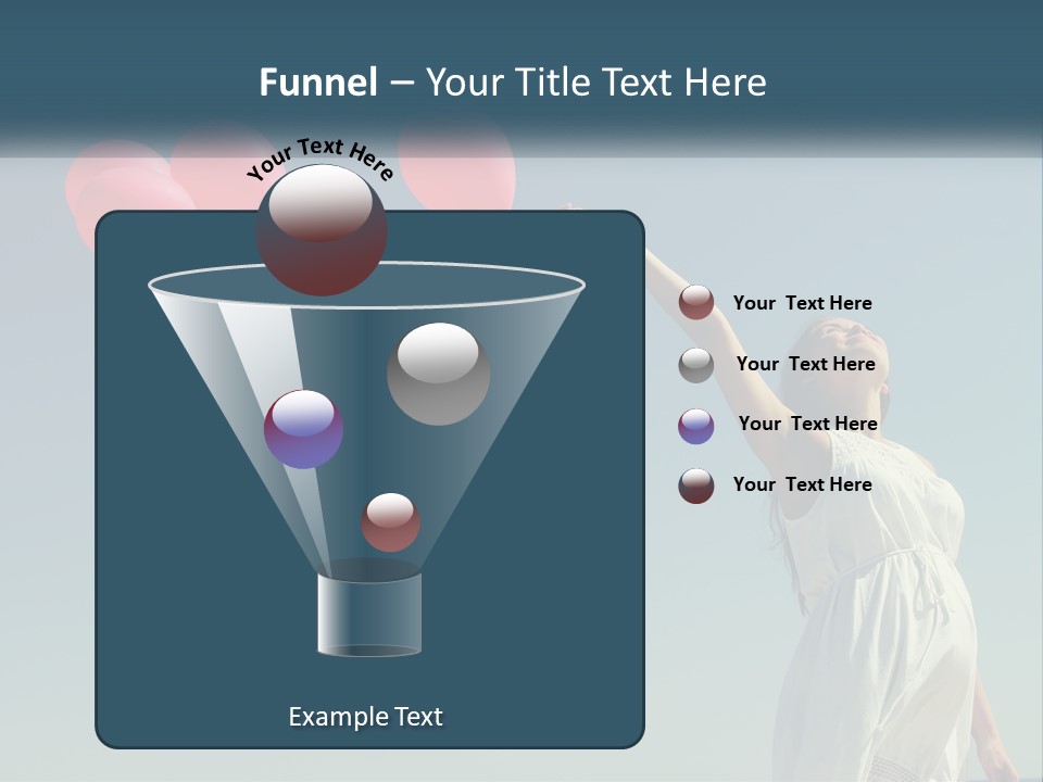 A Woman Holding A Bunch Of Red Balloons PowerPoint Template