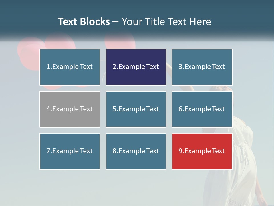 A Woman Holding A Bunch Of Red Balloons PowerPoint Template