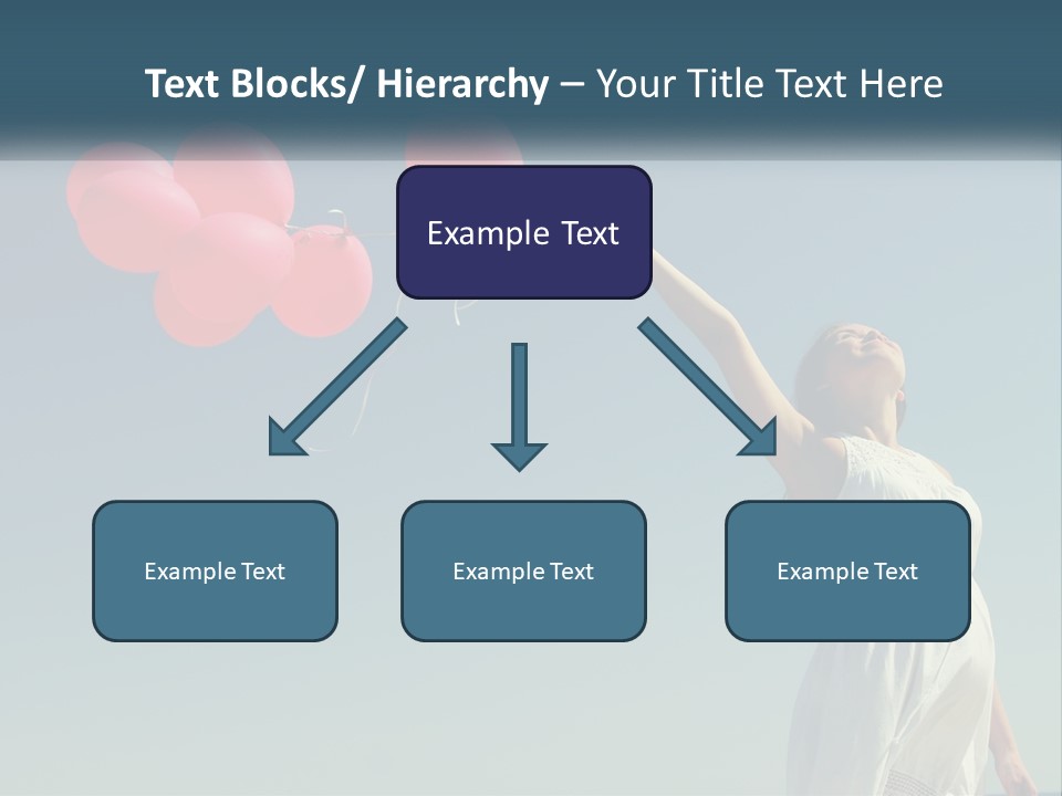 A Woman Holding A Bunch Of Red Balloons PowerPoint Template