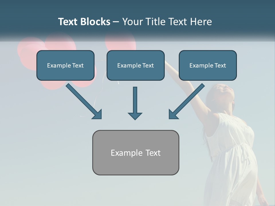 A Woman Holding A Bunch Of Red Balloons PowerPoint Template