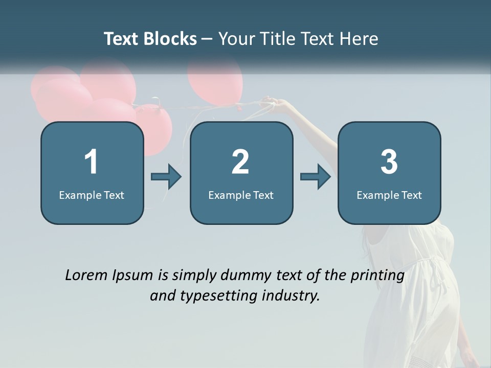 A Woman Holding A Bunch Of Red Balloons PowerPoint Template