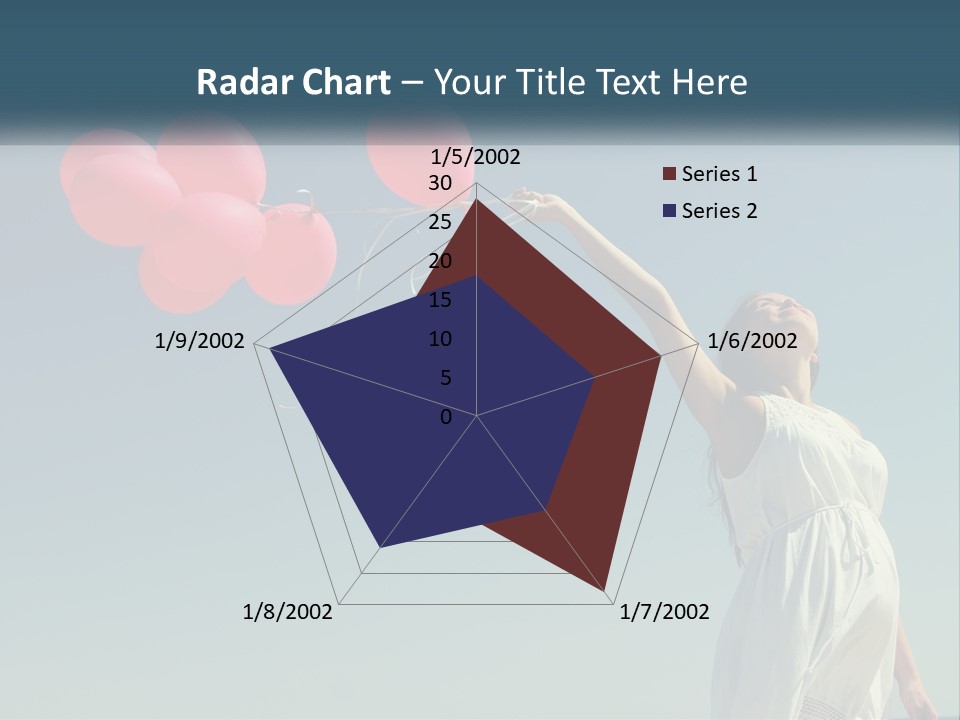 A Woman Holding A Bunch Of Red Balloons PowerPoint Template