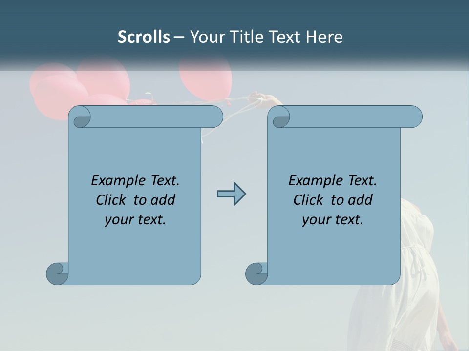 A Woman Holding A Bunch Of Red Balloons PowerPoint Template