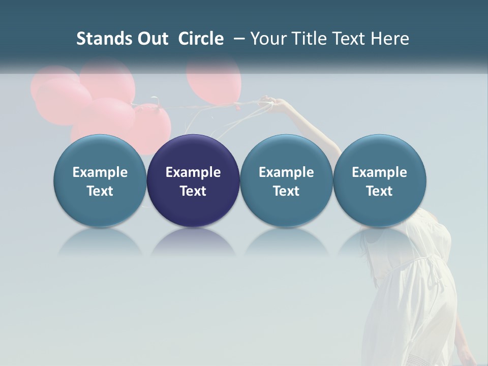 A Woman Holding A Bunch Of Red Balloons PowerPoint Template