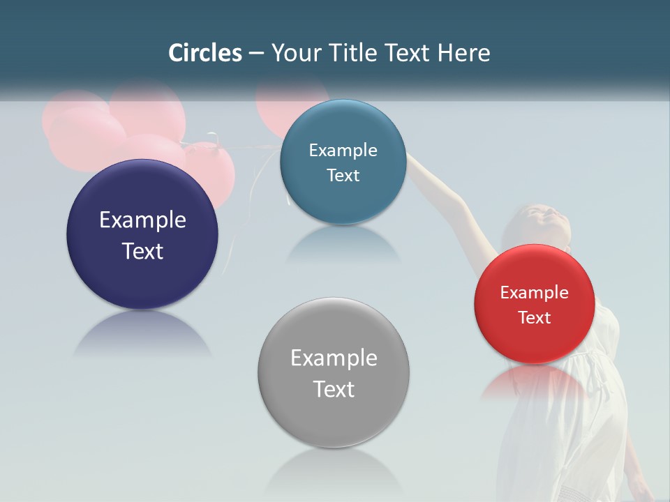 A Woman Holding A Bunch Of Red Balloons PowerPoint Template