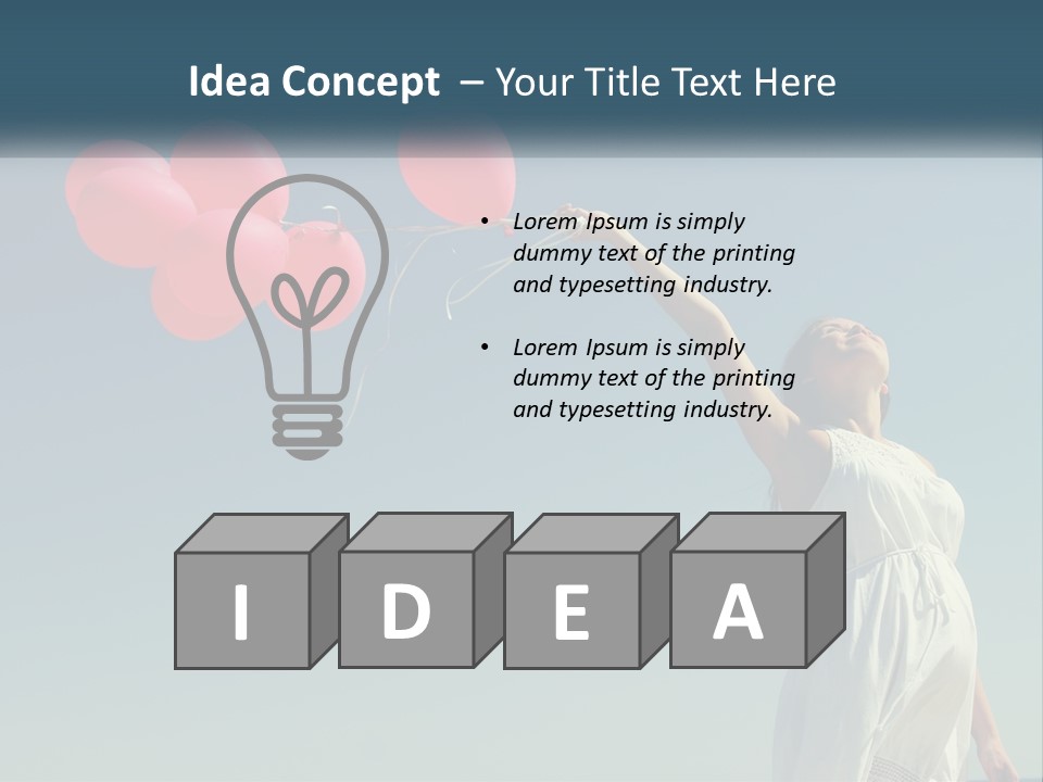 A Woman Holding A Bunch Of Red Balloons PowerPoint Template